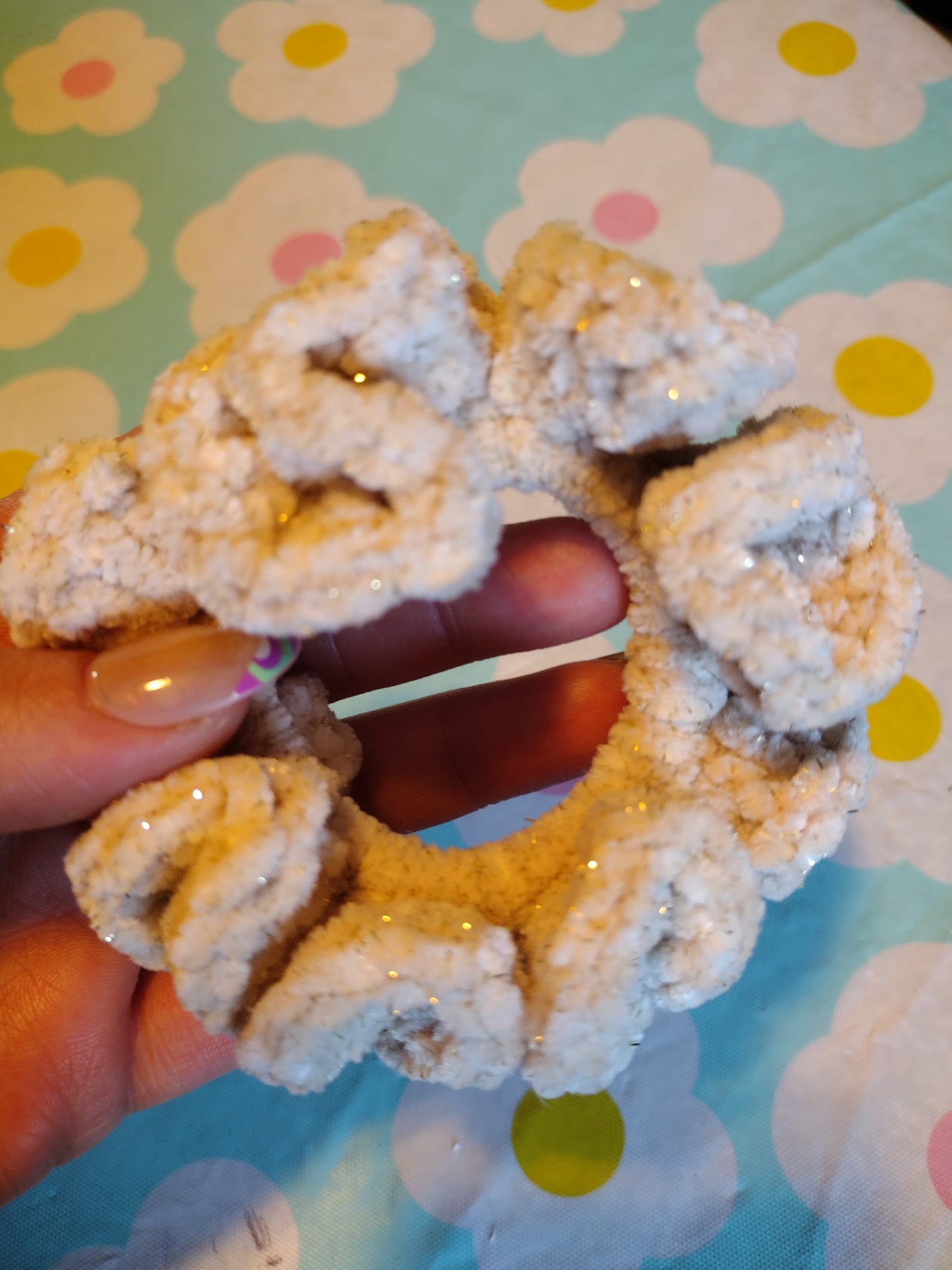 Velvet crochet scrunchies