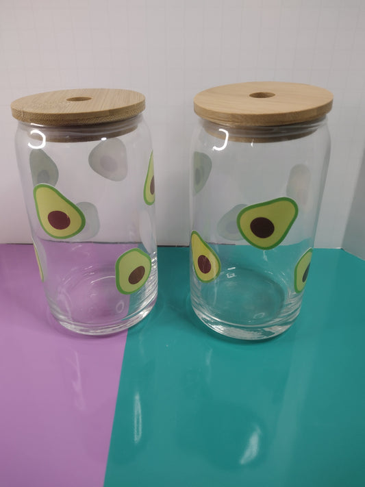 Avocado glass can cup