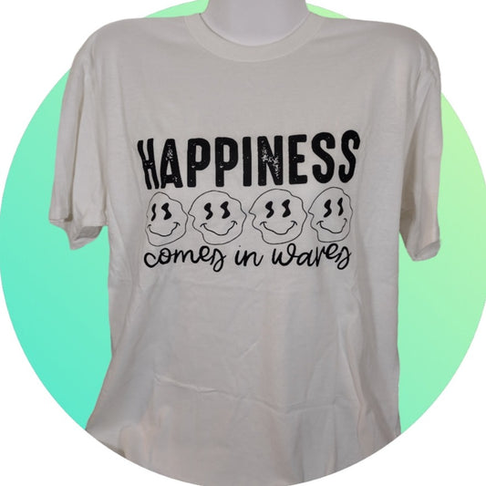 "Happiness comes in waves" T-shirt